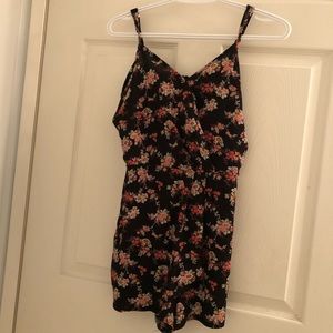 Black Floral Romper